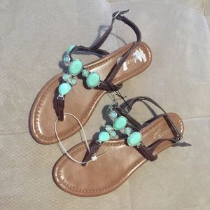 ☀️NWOT☀️ Turquoise Stone Sandals